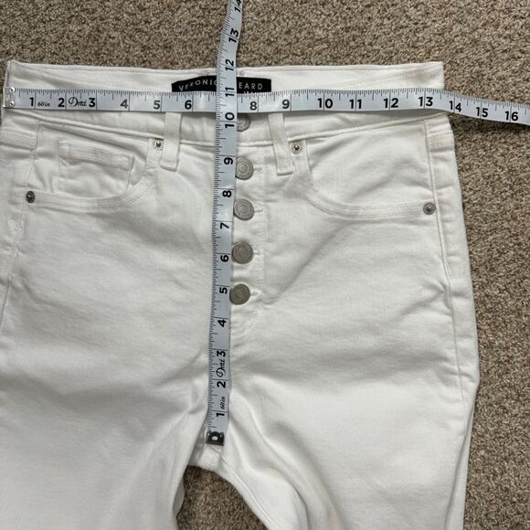 NEW Veronica Beard white distressed button fly high rise straight jeans size 28 - Picture 5 of 12